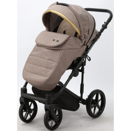 Детская коляска Adamex Rimini Deluxe 3 в 1 RI215 т.беж.кожа+беж.перл.отделка