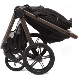 Детская коляска Peppy Soho 3 в 1 с автокреслом Jet Beige Black (черный) рама шоколад