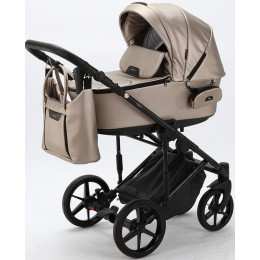 Детская коляска Adamex Zico Deluxe 3 в 1 Z-SM06 СВ.БЕЖ.ПЕРЛ КОЖА