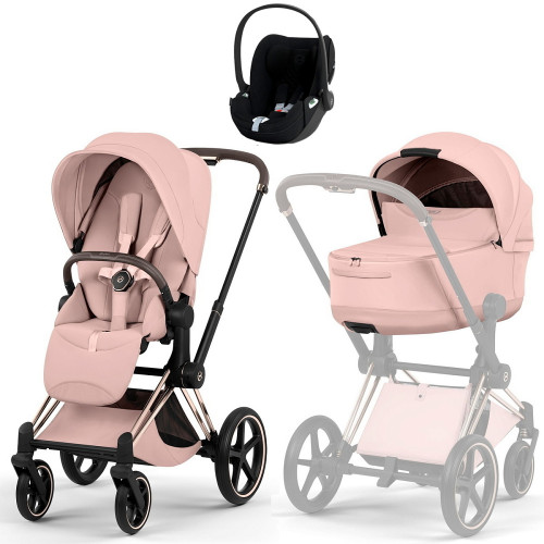Коляска Cybex Priam V Rosegold Style Cloud T Sepia Black Plus 3 в 1 Peach Pink