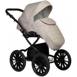 Детская коляска Indigo Mio Eco Plus 14 3 в 1 с автокреслом Avionaut Cosmo Black 02 св.бежевая кожа