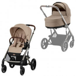 Коляска Cybex Balios S Lux TPE complete Cloud G Lava Grey 3 в 1 Almond Beige с дождевиками