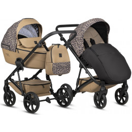 Детская коляска Tutis Viva 6 Plus Wild Elegance 3 в 1 с автокреслом Beno Beige Savannah Brown