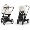 Коляска Cybex Priam IV Rosegold complete Cloud T Mirage Grey Base T 3 в 1 Off White