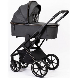 Детская коляска Peppy Tecla 3 в 1 с автокреслом Rise Shadow Antrazit Chrome Edition (Графитовый)