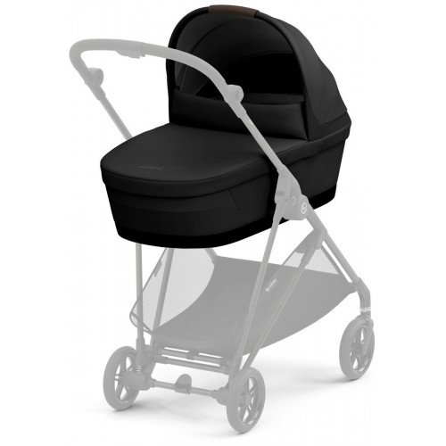 Коляска Cybex Melio Carbon Cloud G i-Size Magic Black 3 в 1 Almond Beige/Magic Black с дождевиками