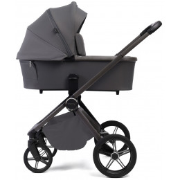 Детская коляска Peppy Monaco Plus 3 в 1 с автокреслом First Black Antrazit (графитовый), рама серая