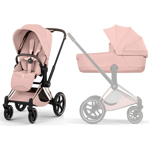 Коляска Cybex Priam V Rosegold Style Cloud T Sepia Black Plus 3 в 1 Peach Pink