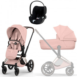 Коляска Cybex Priam V Rosegold Style Cloud T Sepia Black Plus 3 в 1 Peach Pink