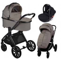 Детская коляска AmaroBaby Motus Premium Ecco 3 в 1 с автокреслом Rant Cruise Black мокко