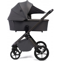 Детская коляска Peppy Monaco Plus 3 в 1 с автокреслом First Black Antrazit (графитовый), рама серая