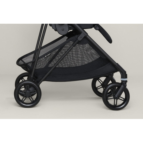 Коляска Cybex Melio Carbon Cloud G i-Size Magic Black 3 в 1 Almond Beige/Magic Black с дождевиками