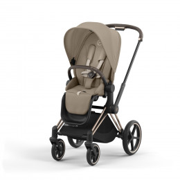 Купить коляску 3в1 Cybex Priam IV, в цвете Cozy Beige (шасси Rose Gold) + автокресло Cybex Cloud T
