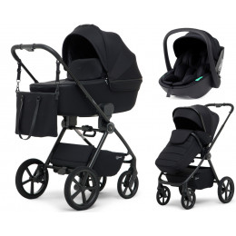 Детская коляска Rant Teo Soft 3 в 1 с автокреслом Miro Black Black