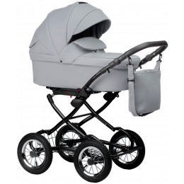 Детская коляска Indigo Barbara Eco Classic 3 в 1 с автокреслом Avionaut Cosmo Black Be04 св.серая кожа