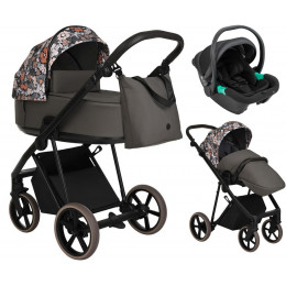 Детская коляска Roan Sol Flowers 3 в 1 с автокреслом Pituso Santiso Pro RSF/5003 Forest Clearing/Black