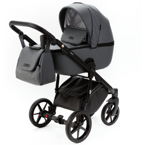 Детская коляска Adamex Nola Deluxe 3 в 1 N-SA32 (СЕРАЯ КОЖА)