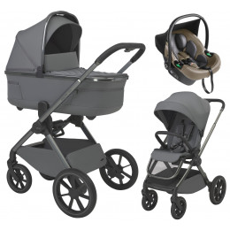 Детская коляска 3 в 1 Espiro Clodi и автокресло Pi Beige 07 chic gray