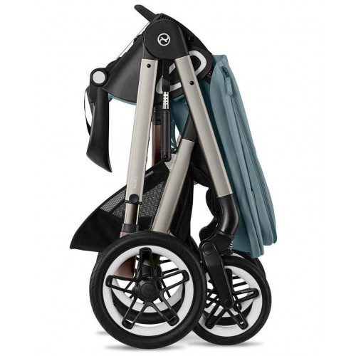 Коляска Cybex Talos S Lux TPE complete Cloud T Sepia Black 3 в 1 Stormy Blue с дождевиками