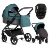 Детская коляска Tutis Leo 3 Plus 3 в 1 с автокреслом Beno Black 1582307 Sea Blue