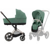 Коляска Cybex Priam IV Rosegold complete Cloud G Ocean Blue Plus Base G 3 в 1 Leaf Green