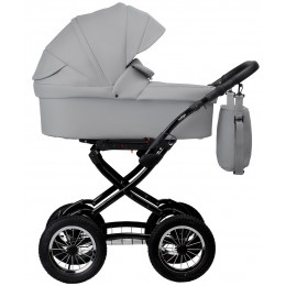 Детская коляска Indigo Barbara Eco Classic 3 в 1 с автокреслом Avionaut Cosmo Black Be04 св.серая кожа