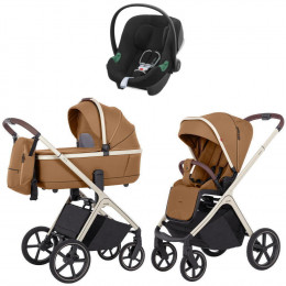 Коляска Carrello Vector CRL-6550 и автокресло Cybex Aton B2 Volcano Black 3 в 1 Coral Beige