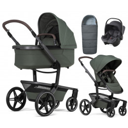 Детская коляска 3 в 1 Joolz Day 5 и автокресло Baby-Safe Core Midnight Grey + конверт в подарок Forest green