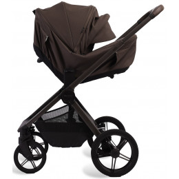 Детская коляска Peppy Soho 3 в 1 с автокреслом Jet Beige Brown (коричневый), рама серо-бежевый