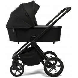 Детская коляска Peppy Monaco Plus 3 в 1 с автокреслом First Black Black (черный), рама черная