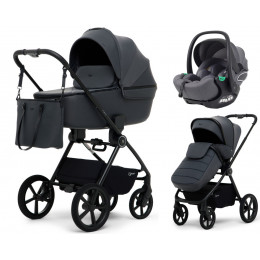 Детская коляска Rant Teo Soft 3 в 1 с автокреслом Evomax Grey Graphite