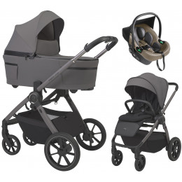 Детская коляска 3 в 1 Espiro Yoga 2026 и автокресло Pi Beige 217 gray zen