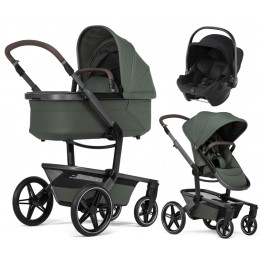 Детская коляска 3 в 1 Joolz Day 5 и автокресло Baby-Safe Core Space Black без адаптеров Forest Green