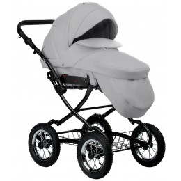 Детская коляска Indigo Barbara Eco Classic 3 в 1 с автокреслом Avionaut Cosmo Black Be04 св.серая кожа