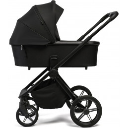 Детская коляска Peppy Monaco Plus 3 в 1 с автокреслом First Black Black (черный), рама черная