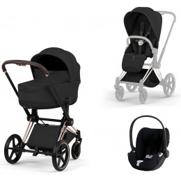 Коляска Cybex Priam V Rosegold Style Cloud T Sepia Black Plus 3 в 1 Sepia Black