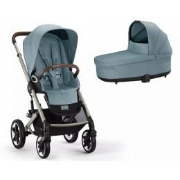Коляска Cybex Talos S Lux TPE complete Cloud T Sepia Black 3 в 1 Stormy Blue с дождевиками
