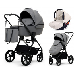 Детская коляска Rant Teo Soft 3 в 1 с автокреслом Cruise Beige Grey