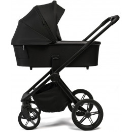Детская коляска Peppy Monaco Plus 3 в 1 с автокреслом First Black Black (черный), рама черная