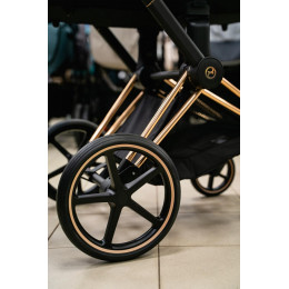 Коляска 3 в 1 Cybex Priam IV Rosegold complete и автокресло Cloud T i-Size Sepia Black Leaf Green