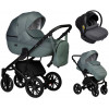 Детская коляска Indigo Mio S 3 в 1 с автокреслом Avionaut Cosmo Grey 07 шалфей кожа+шалфей