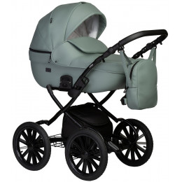 Детская коляска Indigo Mio Eco Plus 14 3 в 1 с автокреслом Avionaut Cosmo Black 03 шалфей кожа