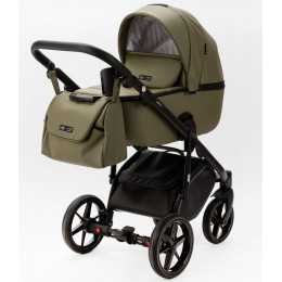 Детская коляска Adamex Nola Deluxe 3 в 1 N-SA21 (ХАКИ КОЖА)