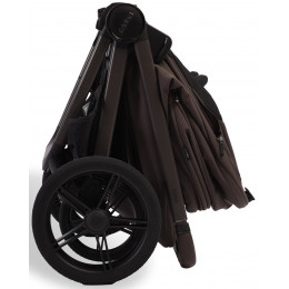 Детская коляска Peppy Soho 3 в 1 с автокреслом Jet Beige Brown (коричневый), рама серо-бежевый