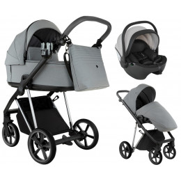 Детская коляска Roan Sol Vintage Luxury 2.0 3 в 1 с автокреслом Pituso Baesa Pro Black,Beige Canopy VIN 01/BT Blue Tea/Blue Tea/руч.Grey/к.Grey