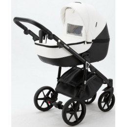 Детская коляска Adamex Bibione Deluxe 3 в 1 BI-SD01 (БЕЛ+ЧЕРН.КОЖА)