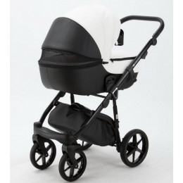 Детская коляска Adamex Bibione Deluxe 3 в 1 BI-SD01 (БЕЛ+ЧЕРН.КОЖА)