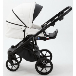 Детская коляска Adamex Bibione Deluxe 3 в 1 BI-SD01 (БЕЛ+ЧЕРН.КОЖА)