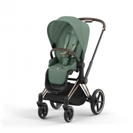 Купить коляску 3в1 Cybex Priam IV, в цвете Leaf Green (шасси Rose Gold) + автокресло Cybex Cloud T