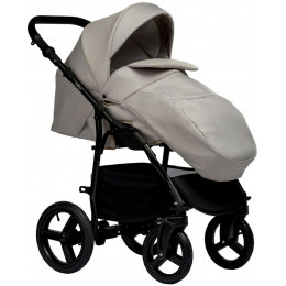 Детская коляска Indigo Impulse Eco 3 в 1 с автокреслом Avionaut Cosmo Beige Ie02 бежевая кожа/бежевый